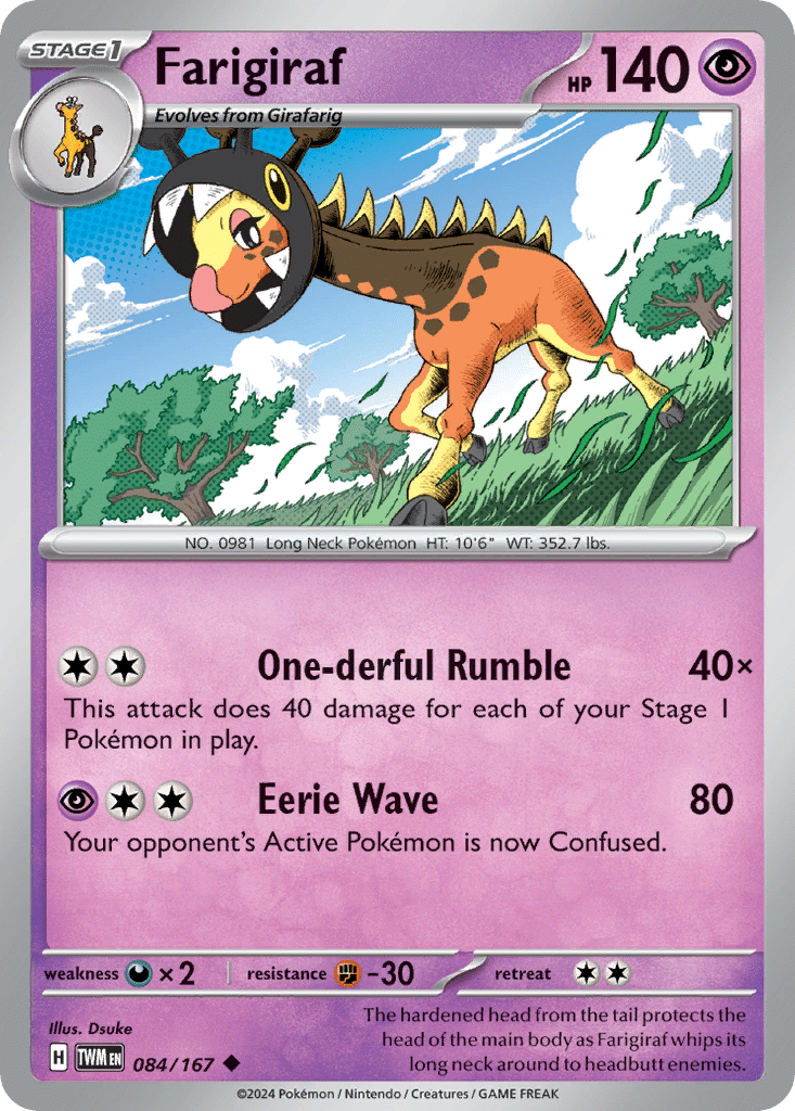 Farigiraf Pokémon Twilight Masquerade (84/167) – Scarlet & Violet