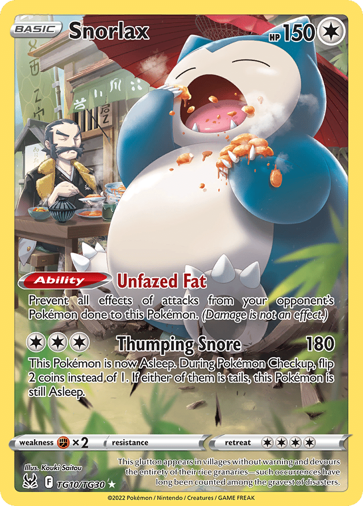 Snorlax Pokémon Lost Origin Trainer Gallery (TG10/30) – Sword & Shield