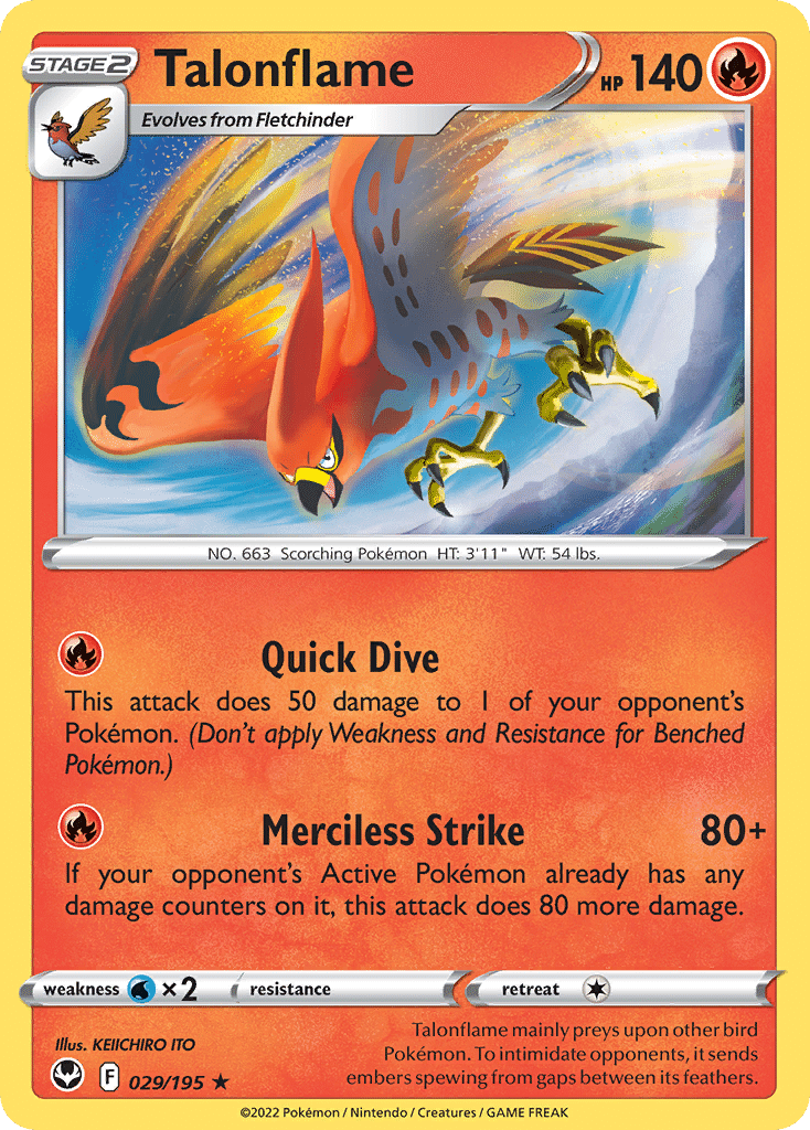 Talonflame Pokémon Silver Tempest (29/195) – Sword & Shield
