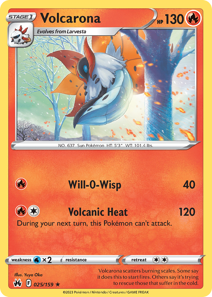 Volcarona Pokémon Crown Zenith (25/159) – Sword & Shield