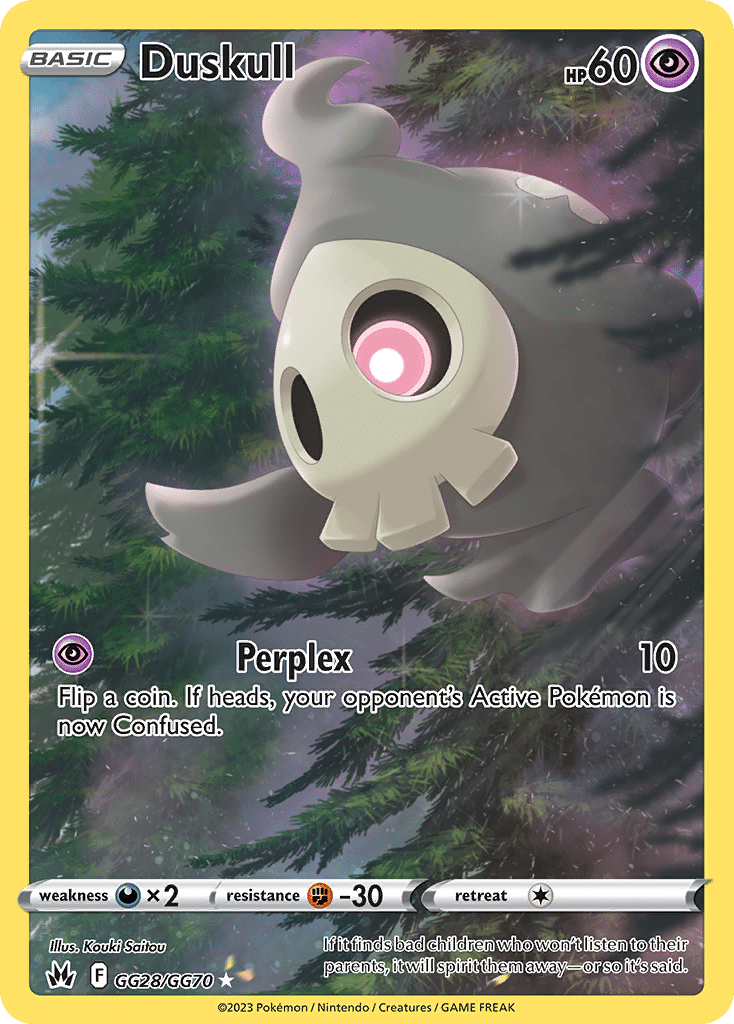Duskull Pokémon Crown Zenith Galarian Gallery (GG28/70) – Sword & Shield