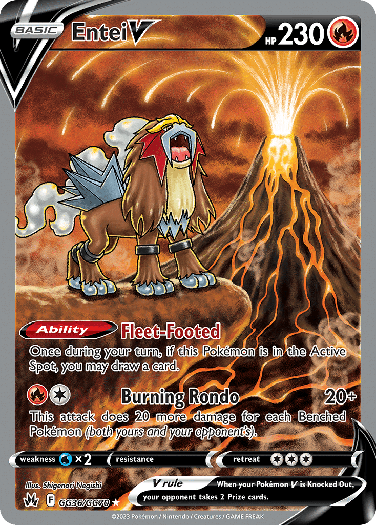 Entei V Pokémon Crown Zenith Galarian Gallery (GG36/70) – Sword & Shield