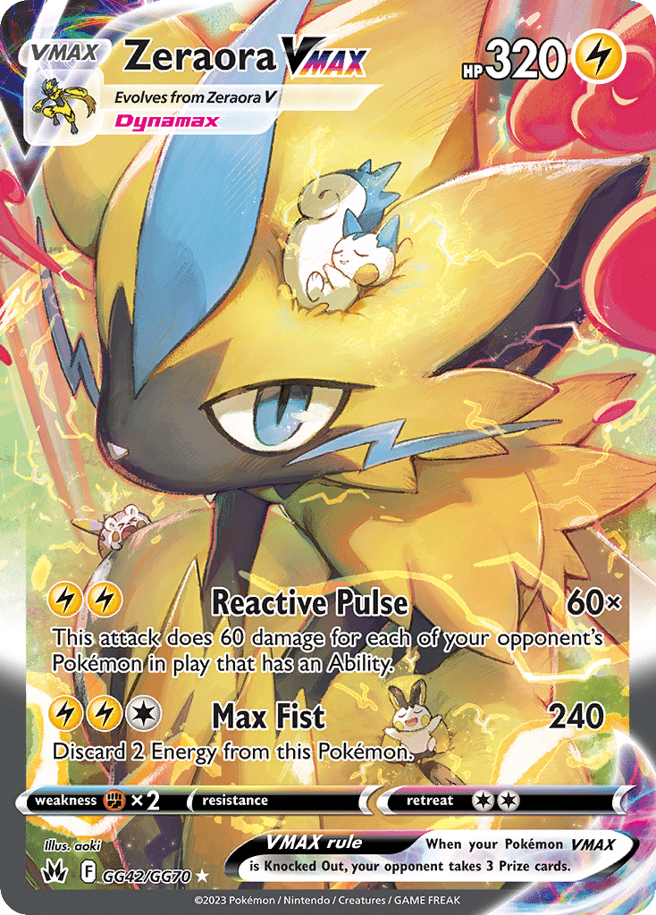 Zeraora VMAX Pokémon Crown Zenith Galarian Gallery (GG42/70) – Sword & Shield