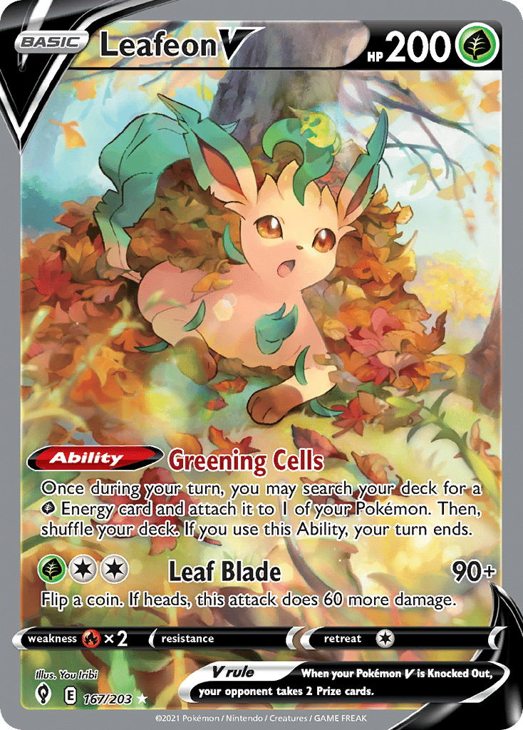 Leafeon V Pokémon Evolving Skies (167/203) – Sword & Shield