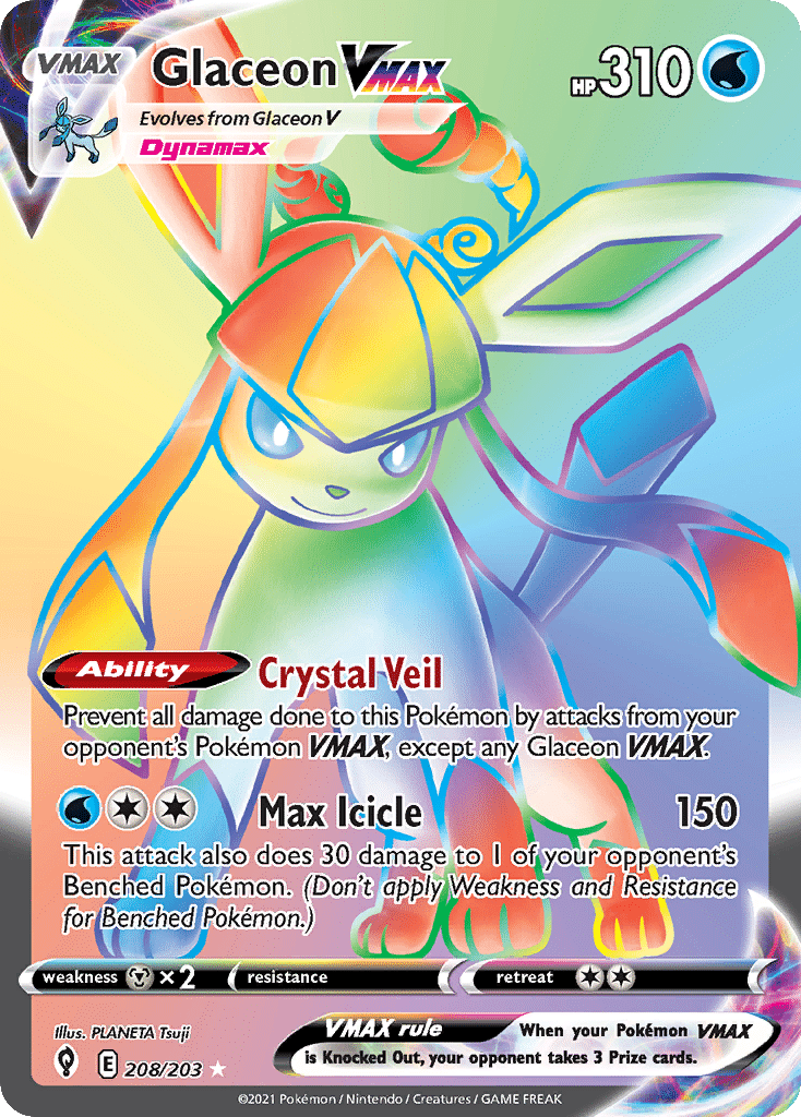 Glaceon VMAX Pokémon Evolving Skies (208/203) – Sword & Shield