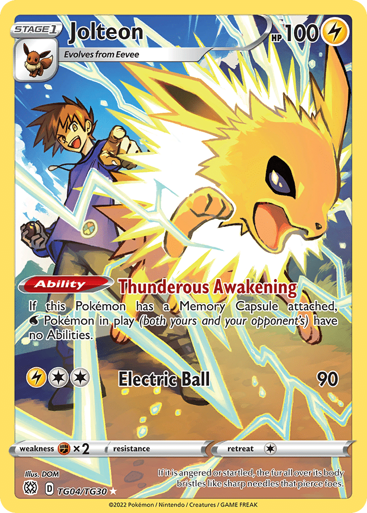 Jolteon Pokémon Brilliant Stars Trainer Gallery (TG04/30) – Sword & Shield