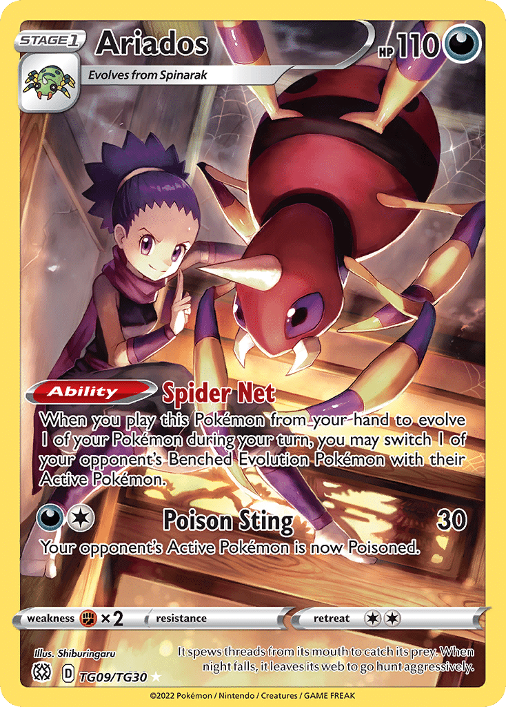 Ariados Pokémon Brilliant Stars Trainer Gallery (TG09/30) – Sword & Shield