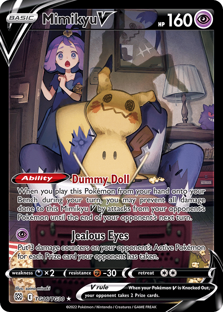 Mimikyu V Pokémon Brilliant Stars Trainer Gallery (TG16/30) – Sword & Shield