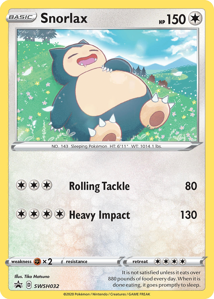 Snorlax Pokémon SWSH Black Star Promos (SWSH032/307) – Sword & Shield