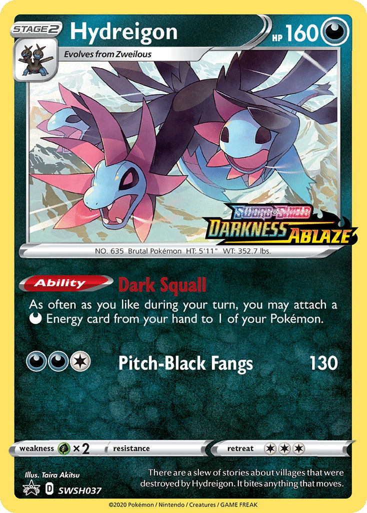 Hydreigon Pokémon SWSH Black Star Promos (SWSH037/307) – Sword & Shield