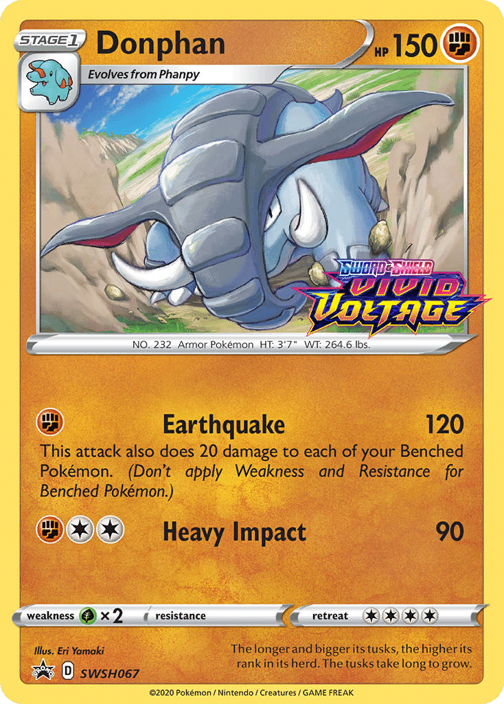 Donphan Pokémon SWSH Black Star Promos (SWSH067/307) – Sword & Shield