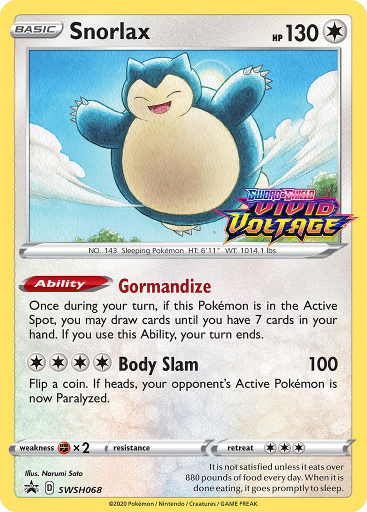 Snorlax Pokémon SWSH Black Star Promos (SWSH068/307) – Sword & Shield