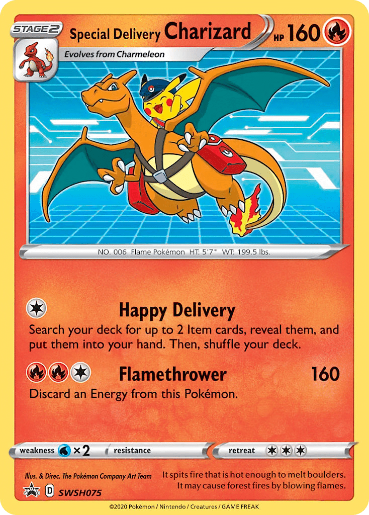 Special Delivery Charizard Pokémon SWSH Black Star Promos (SWSH075/307) – Sword & Shield