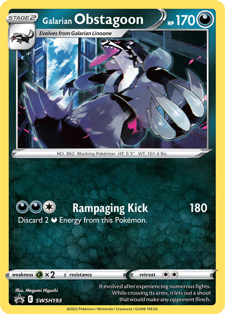 Galarian Obstagoon Pokémon SWSH Black Star Promos (SWSH193/307) – Sword & Shield