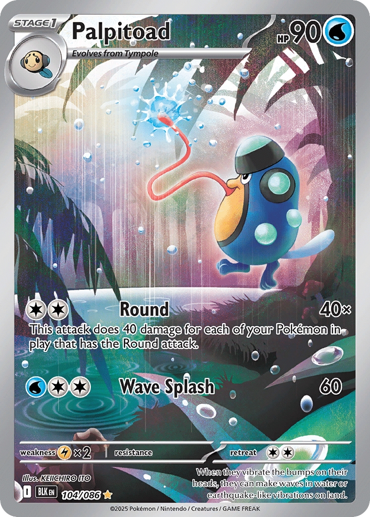 Palpitoad Pokémon Black Bolt (104/86) – Scarlet & Violet