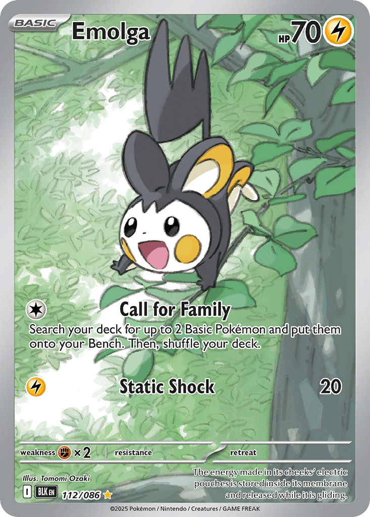 Emolga Pokémon Black Bolt (112/86) – Scarlet & Violet