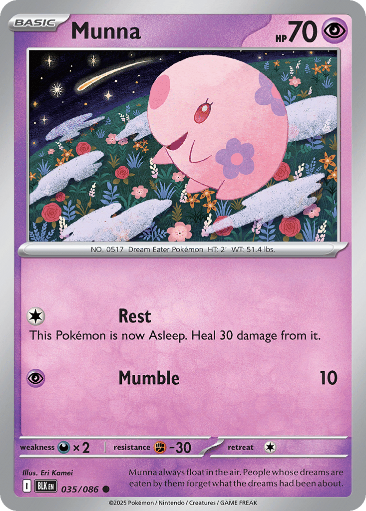 Munna Pokémon Black Bolt (35/86) – Scarlet & Violet