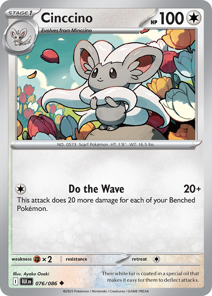 Cinccino Pokémon Black Bolt (76/86) – Scarlet & Violet