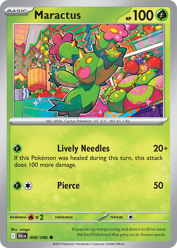 Maractus Pokémon Black Bolt (8/86) – Scarlet & Violet