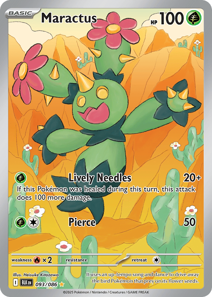Maractus Pokémon Black Bolt (93/86) – Scarlet & Violet